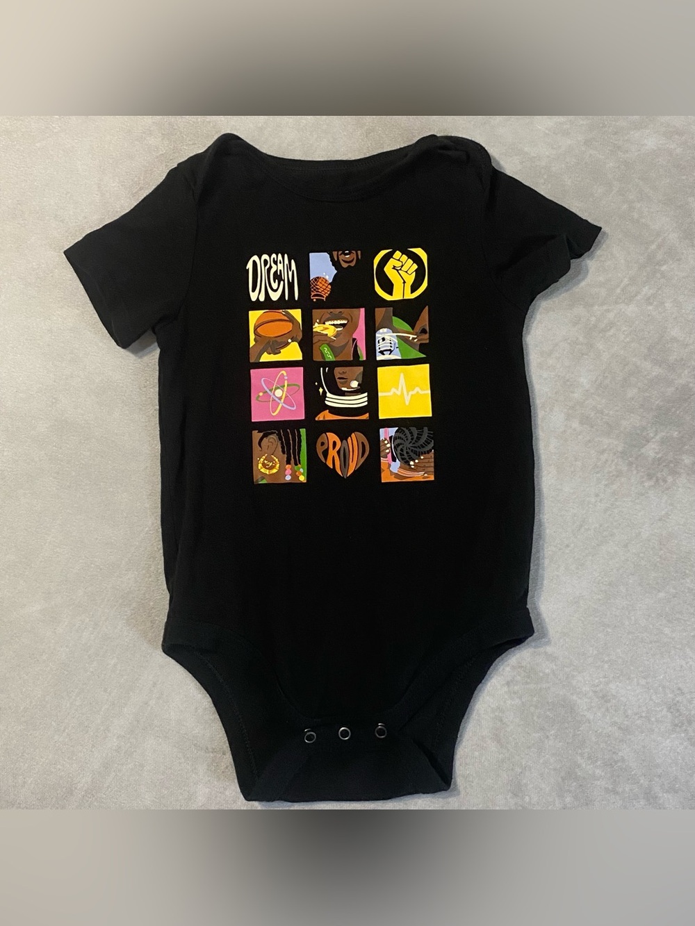 Target Black History Month Baby HBCU Icon Grid Short Sleeve Bodysuit Sz 18 Mnths